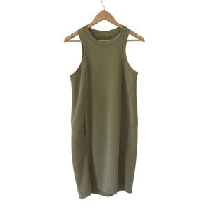 Lululemon Softstreme Back In Action Dress 6 Bronze Green Sleeveless High Neck